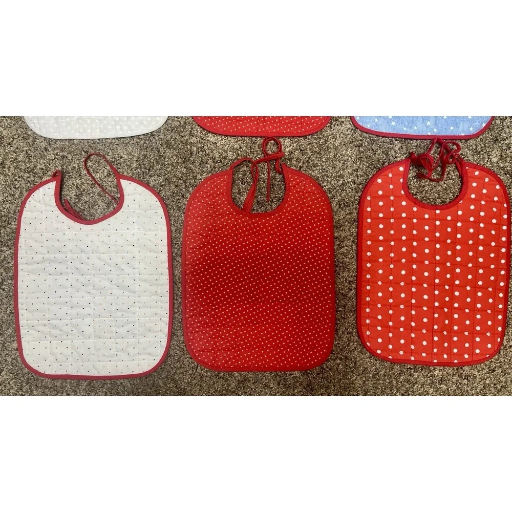 Lot Of 6 Quilted Handmade Bibs Dog Theme Large Size‎ 12